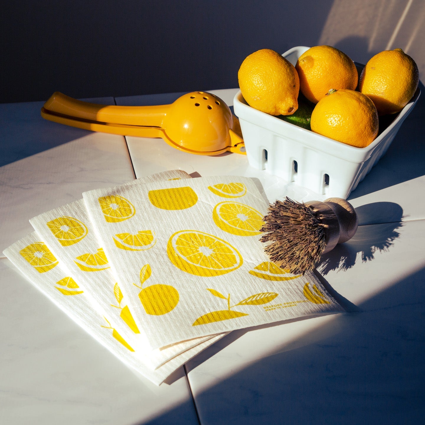 Lemon Swedish Dishcloth Set of 4