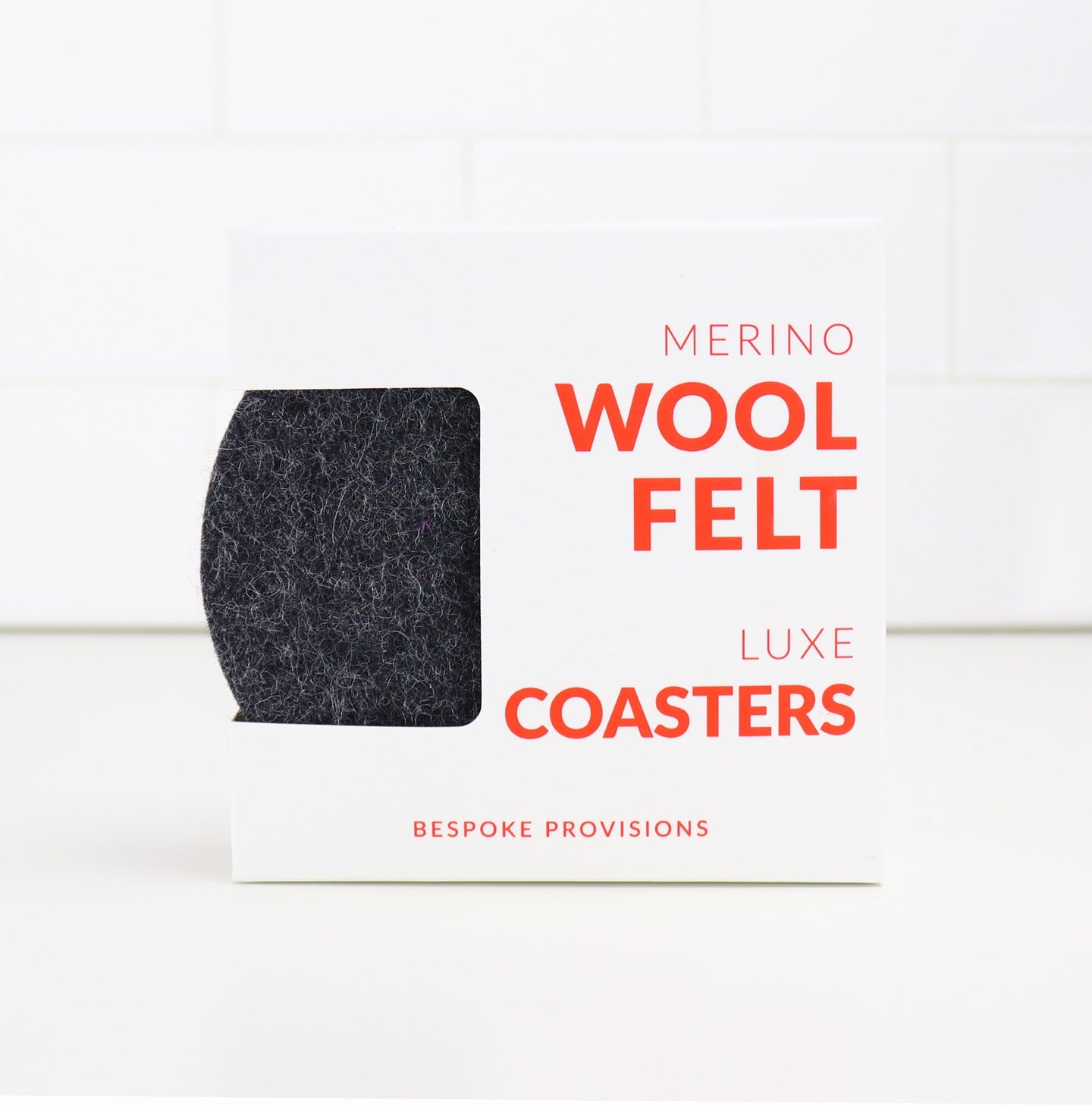 Merino Wool Felt Coasters : Charcoal Grey - BESPOKE PROVISIONS INC