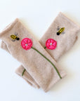 Bees Cashmere Fingerless Gloves - BESPOKE PROVISIONS INC