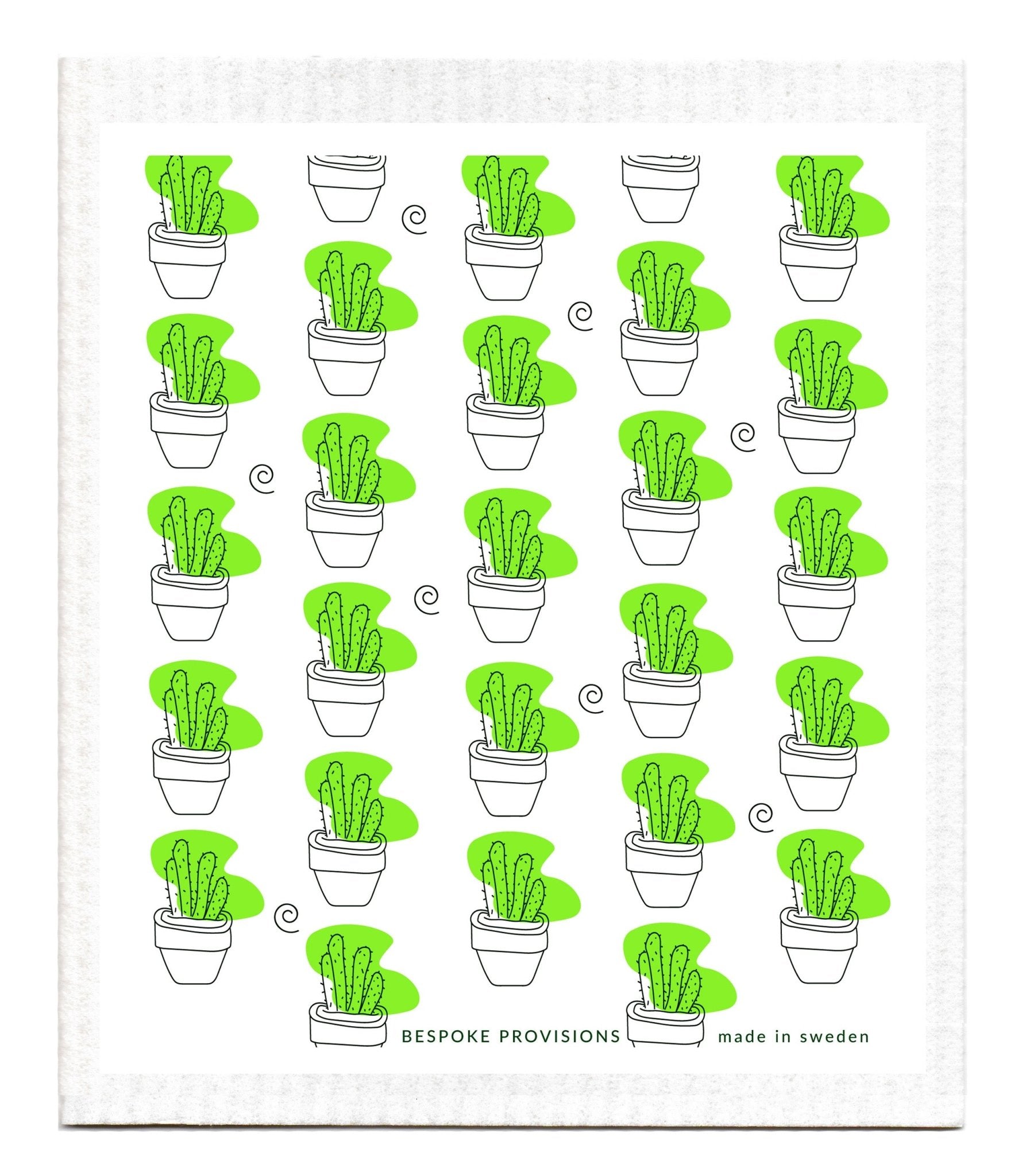 Cactus Pattern Swedish Dishcloth - BESPOKE PROVISIONS