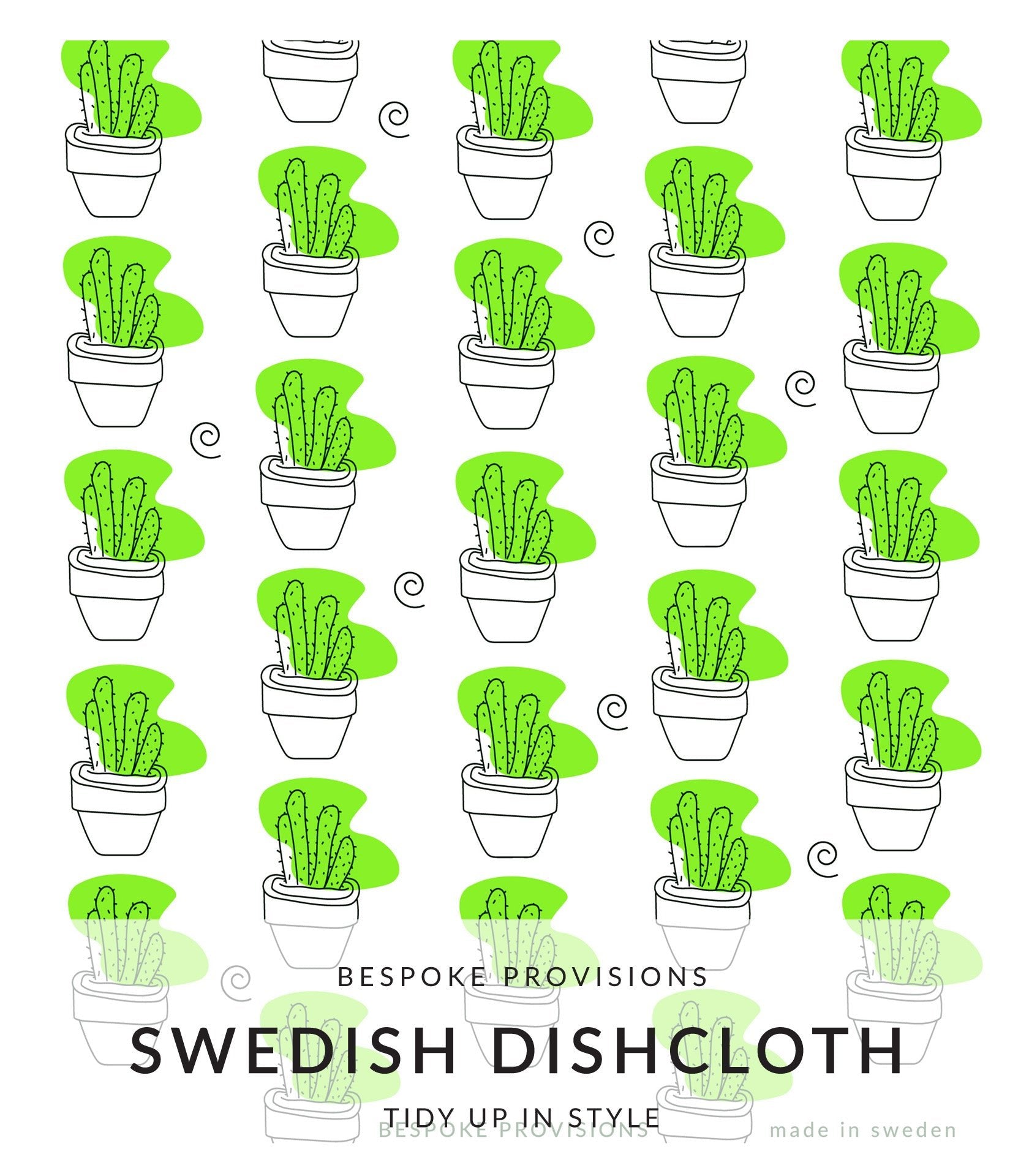 Cactus Pattern Swedish Dishcloth - BESPOKE PROVISIONS