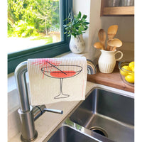 Cocktail Swedish Dishcloth hanging on faucet at a kitchen sink - BESPOKE PROVISIONS