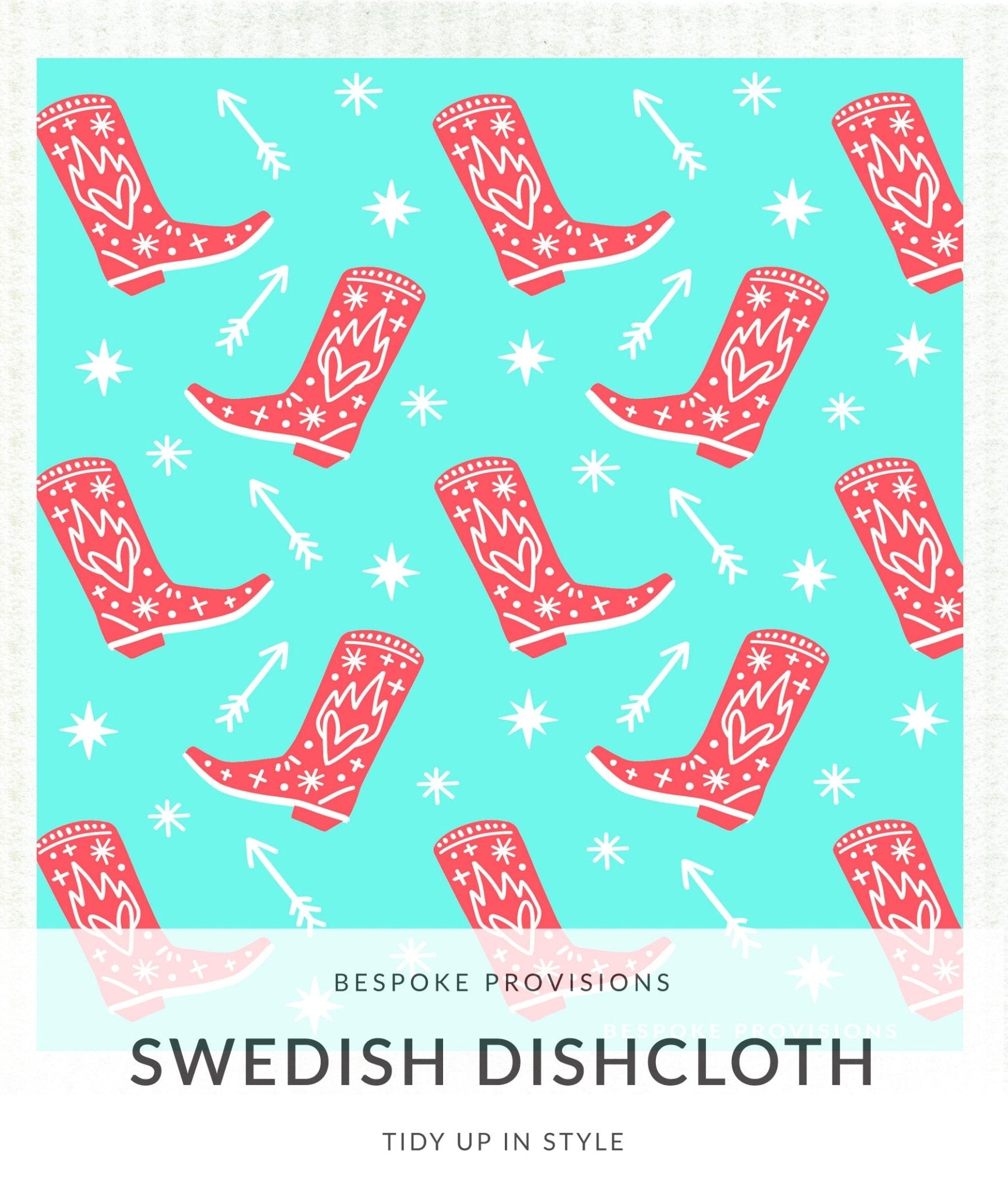 Cowboy Boots Swedish Dishcloth - BESPOKE PROVISIONS
