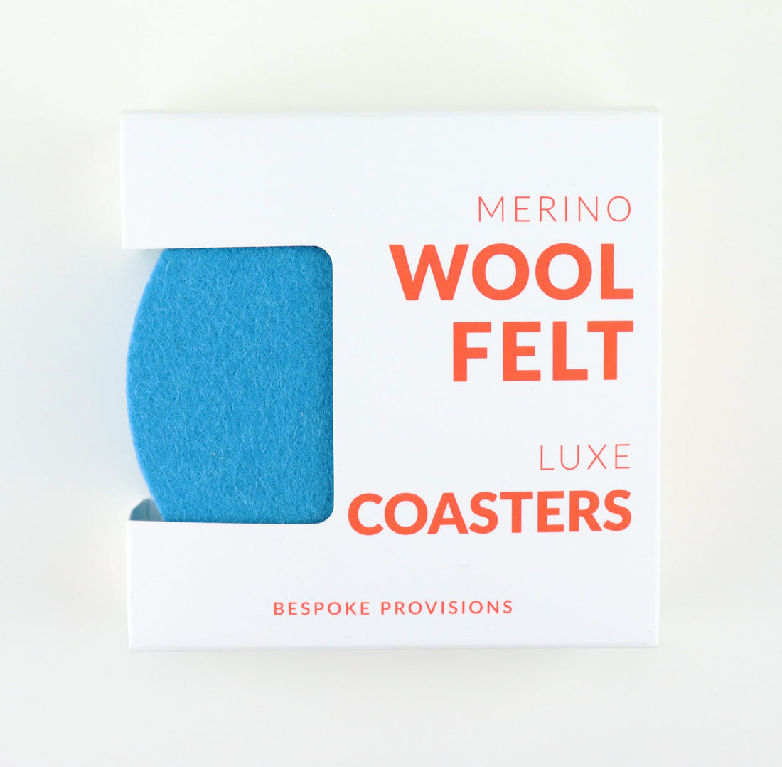 Merino Wool Felt Coasters : Bayside Blue - BESPOKE PROVISIONS