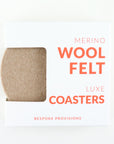 Merino Wool Felt Coasters : Camel - BESPOKE PROVISIONS