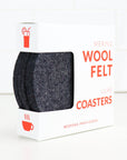 Merino Wool Felt Coasters : Charcoal Grey - BESPOKE PROVISIONS INC