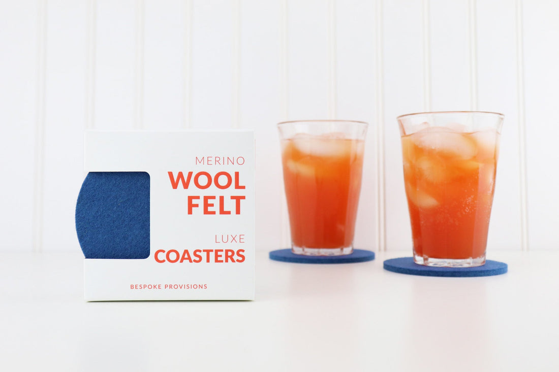 Merino Wool Felt Coasters : Deep Blue - BESPOKE PROVISIONS