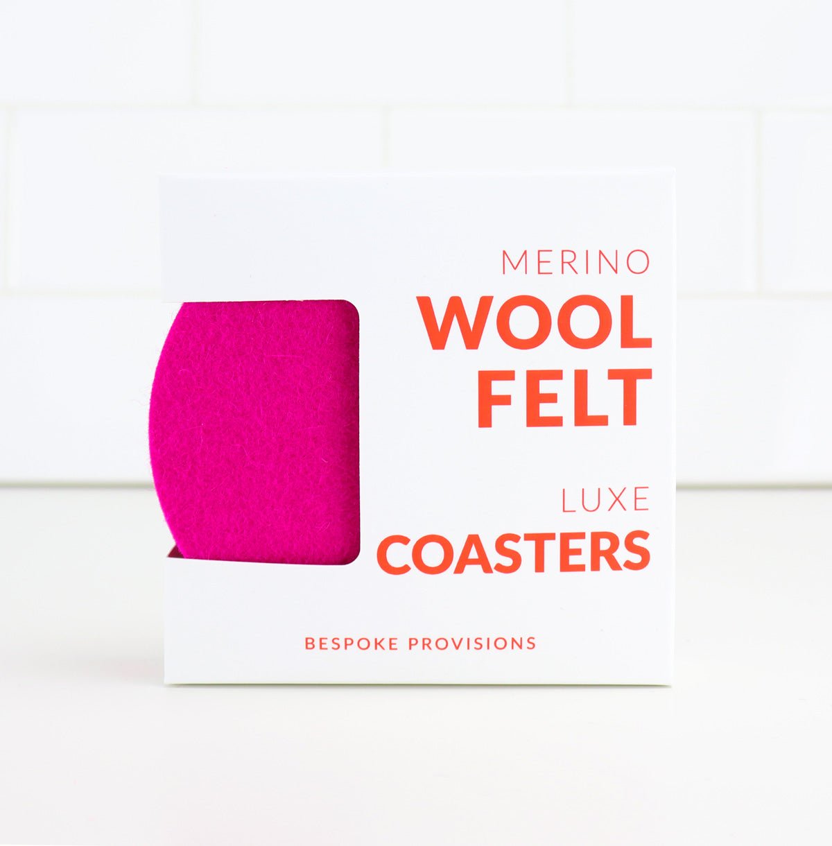 Merino Wool Felt Coasters : Magenta Pink - BESPOKE PROVISIONS INC