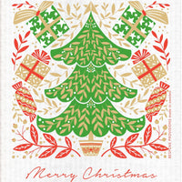 Merry Christmas Tree Swedish Dishcloth - BESPOKE PROVISIONS INC
