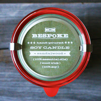 Sandalwood Wood Wick Soy Candle - BESPOKE PROVISIONS