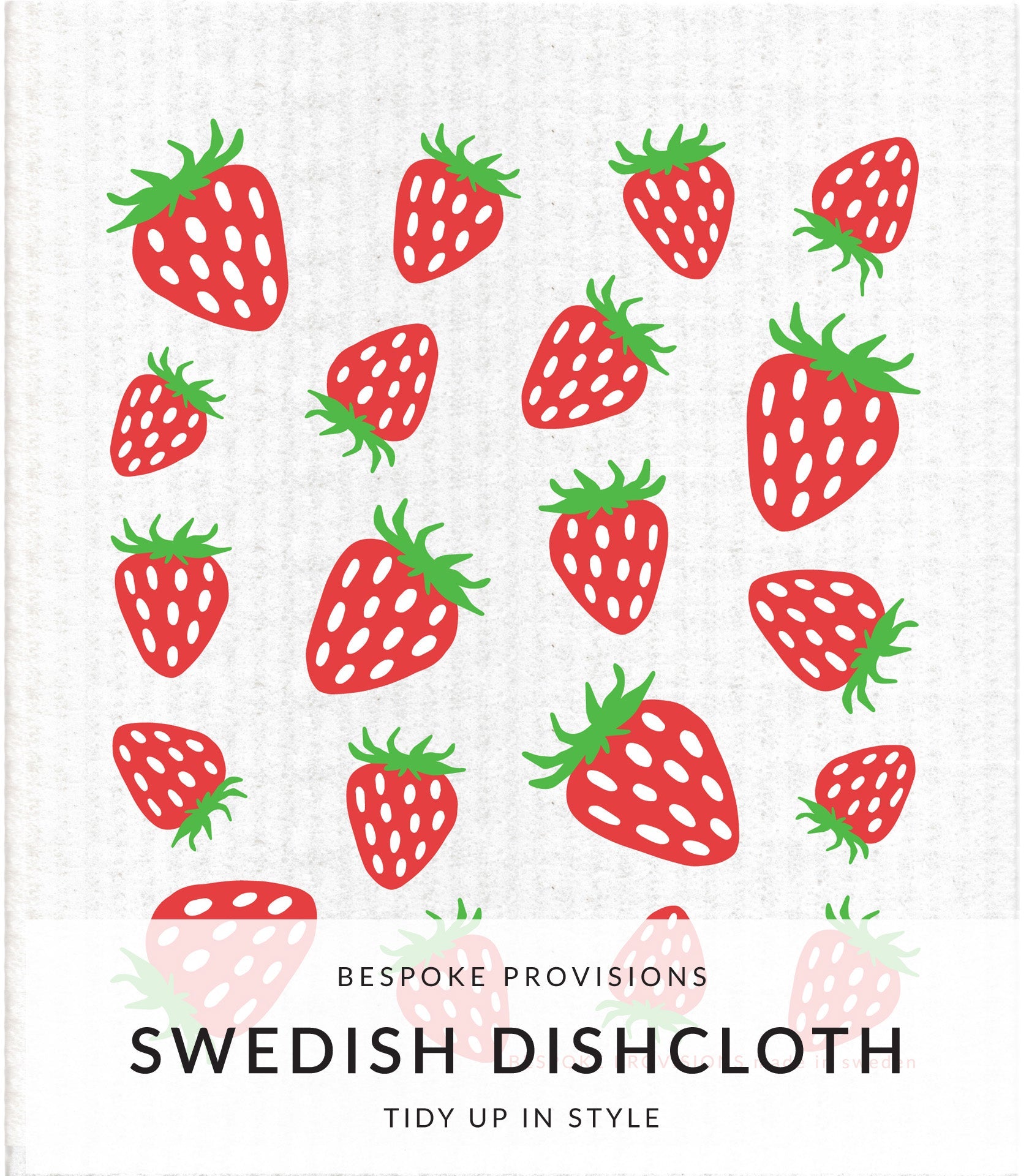 Strawberries Swedish Dishcloth - BESPOKE PROVISIONS